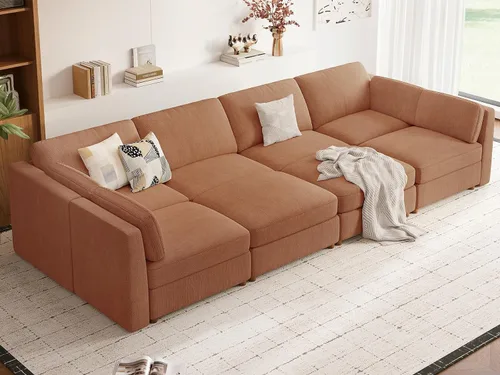 Miniatura 35 de Sofá biplaza extragrande de 83.5 pulgadas, sofás para sala de estar, sofá nube de felpilla de asiento profundo, sofá modular seccional, funda