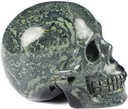 Miniatura 3 de Skullis 2.0 "kambaba jaspe cristal tallado cráneo de cristal. escultura de arte fino de piedras preciosas talladas a mano.3