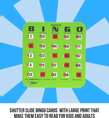 Miniatura 6 de Regal Bingo - Tarjetas de bingo a granel con ventanas deslizantes – Tarjetas de juego de bingo reutilizables con impresión grande para adultos