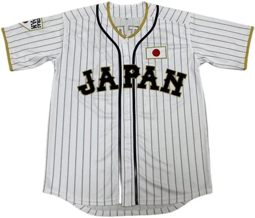Miniatura 2 de ZXCVB Camiseta de béisbol japonesa de manga corta para hombre, color negro y blanco, con costuras S-XXXL