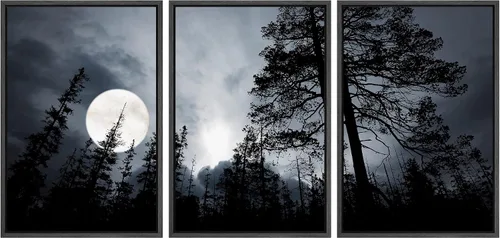 Miniatura 50 de wall26 Lienzo enmarcado para pared, juego de arte de noche estrellada sobre montañas, cielo nocturno tranquilo, naturaleza, desierto, fotografía
