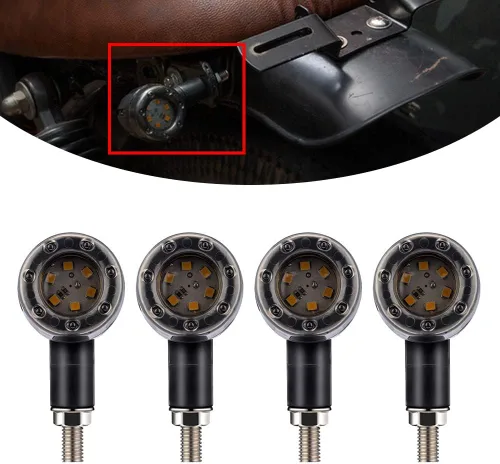 Miniatura 4 de 4 unids motocicleta 13 luz de señal de giro freno corriente luz trasera lámpara 12V indicador impermeable para motocicletas Harley Cafe Racer