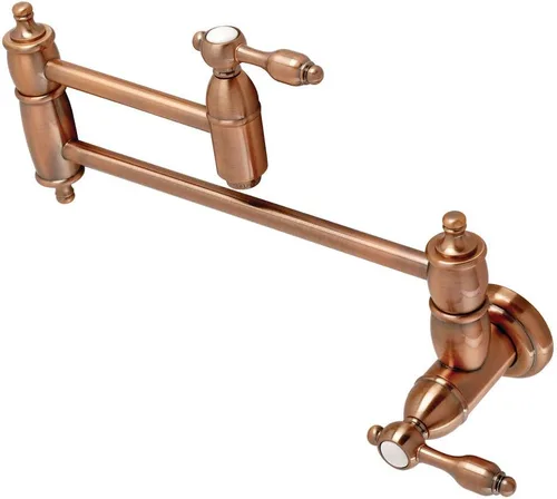 Miniatura 11 de Kingston Brass KS3103TAL - Grifo de cocina para relleno de olla de montaje en pared, latón antiguo