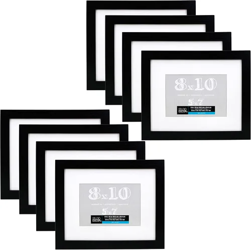 Miniatura 19 de Studio Decor Belmont portarretratos negro de 5 x 7 pulgadas con paspartú de 4 x 6 pulgadas, accesorios para colgar prefijados, pantalla horizontal