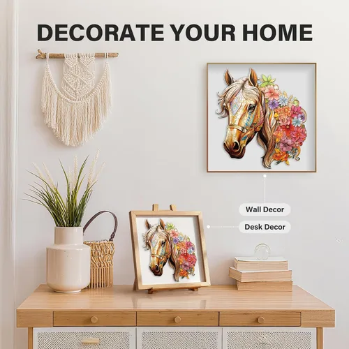 Miniatura 8 de Rompecabezas de madera para adultos, rompecabezas de madera de caballo para adultos, rompecabezas de madera con forma única de animales, regalos