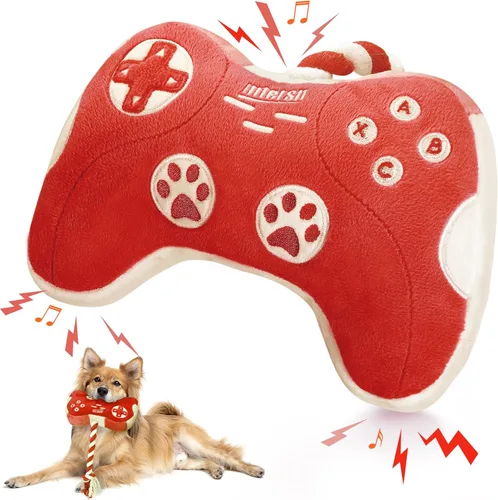 Miniatura 13 de MTERSN Juguetes chirriantes para perros: juguete interactivo de peluche para perros con papel arrugado completo y lindos juguetes masticables