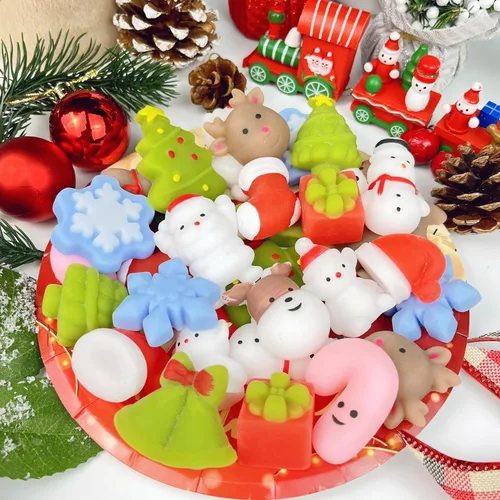 Miniatura 2 de Juguetes esponjosos de Navidad Mochi Squishy, 30 piezas de juguetes de Navidad para niños, recuerdos de fiesta de Navidad, rellenos de calcetines