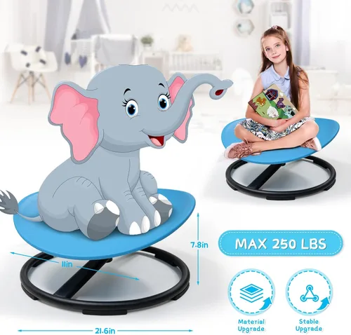 Miniatura 3 de Silla giratoria para niños autistas, juguete sensorial para adolescentes con TDAH/autismo, entrenamiento de equilibrio corporal, regalo calmante Azul