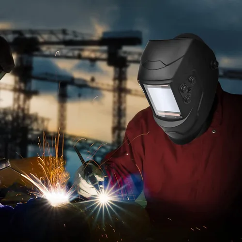 Miniatura 5 de Casco de soldadura con oscurecimiento automático, máscara de soldador de 3.94 x 3.66 pulgadas, vista grande, color real, alimentado por energía