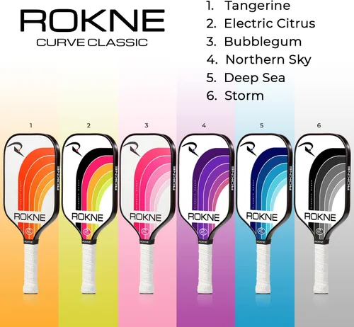 Miniatura 8 de ROKNE Curve Classic Pickleball Paddle Paletas de pickleball de fibra de vidrio aprobadas por USAPA Ingeniería de precisión y comodidad Textura
