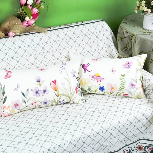Miniatura 3 de ONWAY Juego de 2 fundas de almohada florales de primavera de 12 x 20 pulgadas, fundas de almohada lumbares decorativas con flores moradas y Morado