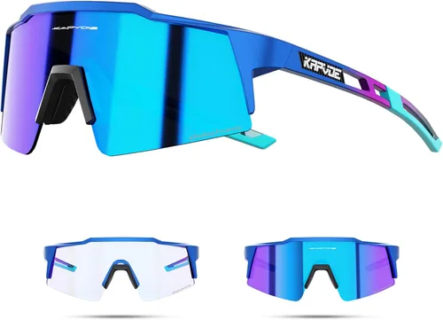 KAPVOE Gafas de ciclismo fotocromáticas MTB Gafas de sol transparentes para bicicleta de montaña, gafas de transición, deportes de béisbol y correr