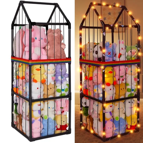 Almacenamiento de Animales de Peluche Zoo Peluches Organizador de Almacenamiento de Juguetes Unicorn Castle PVC Soporte de Animales de Peluche