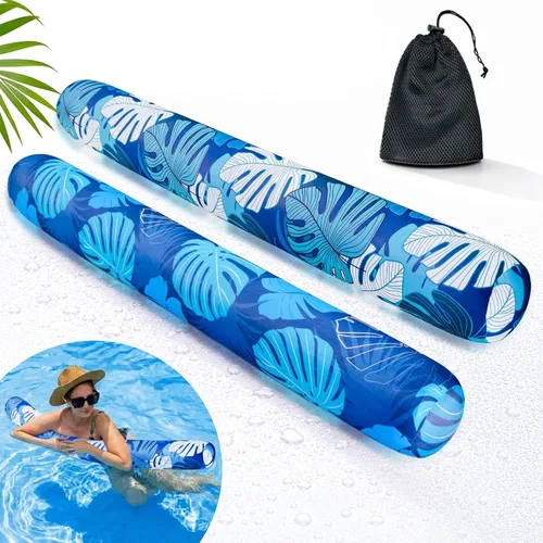 Miniatura 8 de Fideos inflables para piscina, paquete de 2 de tela suave de secado rápido cubiertos, fideos flotadores grandes para piscina, flotadores premium