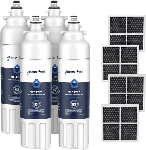 GLACIER FRESH Repuesto para filtro de agua y filtro de aire para refrigerador LT800P, compatible con LG LT800P, LT800PC, LSXS26326S, Kenmore 46-9490