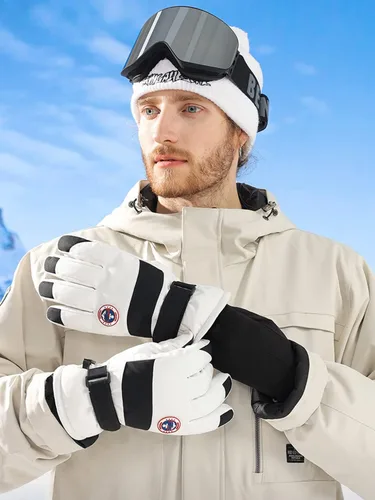 Miniatura 7 de CURELIX Guantes de invierno Guantes de esquí forros para hombres y mujeres, finos y ligeros para clima frío, guantes con diseño de dedo abatible