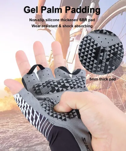 Miniatura 2 de SUJAYU Guantes de ciclismo, guantes de bicicleta de montaña, guantes de medio dedo, guantes de bicicleta para hombres, accesorios de bicicleta