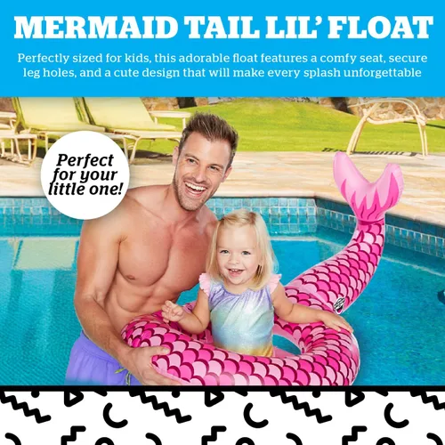 Miniatura 2 de Flotador de agua Lil - Flotadores de piscina para bebés y niños de 1 a 3 años, para nadadores principiantes, fácil de inflar y duradero, mini sirena