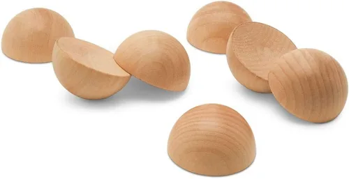 Miniatura 13 de Bolas de madera divididas de 3 pulgadas, paquete de 6 medias bolas de madera para manualidades y coronas de bricolaje, por Woodpeckers