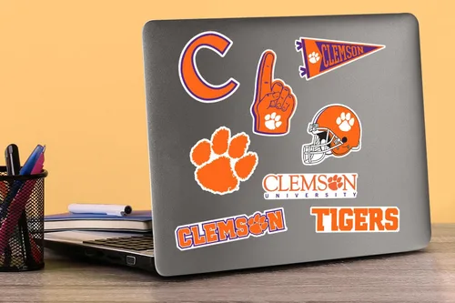 Miniatura 3 de Clemson University - Paquete variado de 50 calcomanías de vinilo grandes de lujo, para laptop, botella de agua, álbumes de recortes, tableta