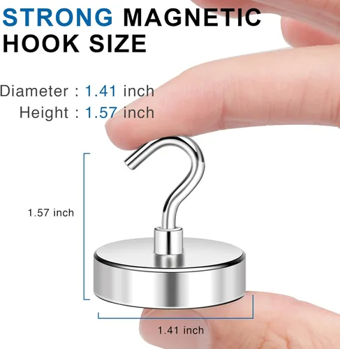 Miniatura 2 de LOVIMAG - Ganchos magnéticos resistentes, ganchos magnéticos súper fuertes de neodimio para crucero, imanes de tierras raras con ganchos