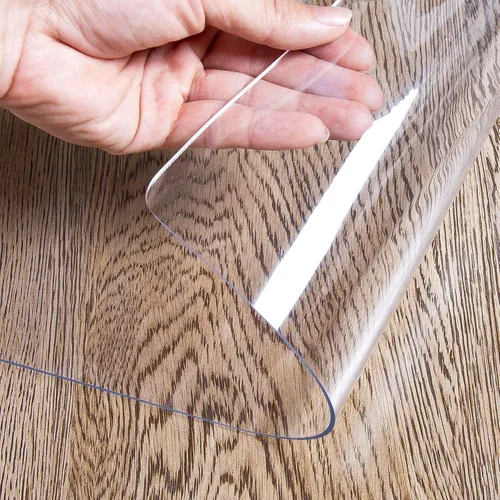 Miniatura 45 de Protector de mesa transparente de 12 x 36 pulgadas, 1.5 mm de grosor, cubierta de mesa de plástico impermeable, protector de mesa transparente