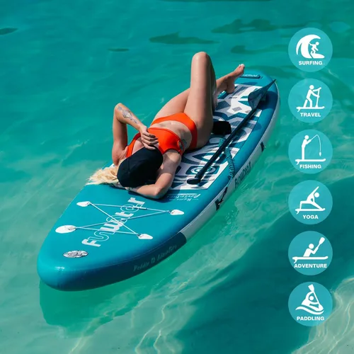 Miniatura 9 de FunWater 8'/10'/10'6"/11'6" Inflatable Stand Up Paddle Board with Premium SUP Paddleboard Accessories, Wide Stable Anti-Slip EVA Deck,Paddle Boards