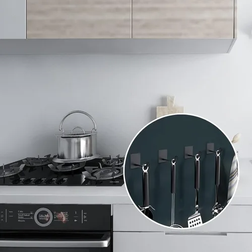 Miniatura 5 de Ganchos adhesivos resistentes, soporte largo de acero inoxidable para toallas de pared