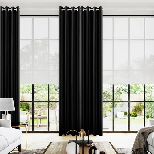 Miniatura 71 de Cortinas opacas de 72 pulgadas extra anchas para dormitorio, puerta corrediza de vidrio y patio, 2 paneles con ojales para oscurecer ventana grande