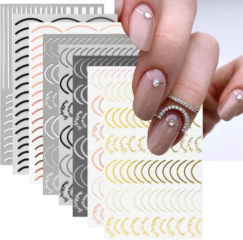 Miniatura 15 de Calcomanías de uñas de gato, 8 hojas de calcomanías autoadhesivas 3D con diseño de gato dorado, plateado, negro, blanco, para niños, niñas, mujeres