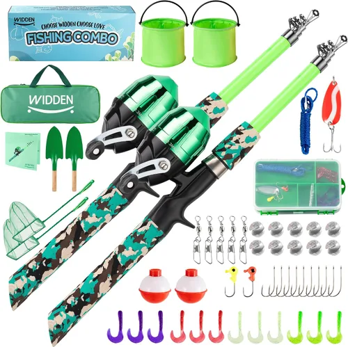 Miniatura 9 de WIDDEN Kids Fishing Pole, Portable Telescopic Kids Fishing Poles for Boys and Girls, Fishing Rod and Reel Combo Kit with Tackle Box, and Fishing