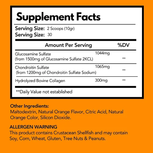 Miniatura 3 de Arymar Glucosamina Chandroitin Powder (1500 mg/1200 mg) - Suplemento de apoyo a la salud de las articulaciones - Ayuda a mantener la movilidad