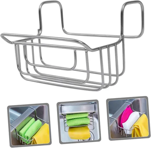 Miniatura 5 de SHOWERORO Escurridor de fregadero, cesta colgante, paño de cocina, colgador de paños de cocina, escurridor de platos, cesta de drenaje