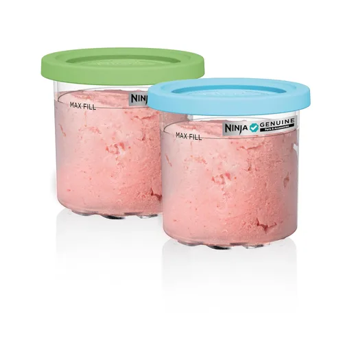 Ninja® CREAMi® Pintas originales paquete de 2 unidades, compatibles con máquinas de helados CREAMi® serie NC299AMZ y NC300s, sin BPA y aptas para
