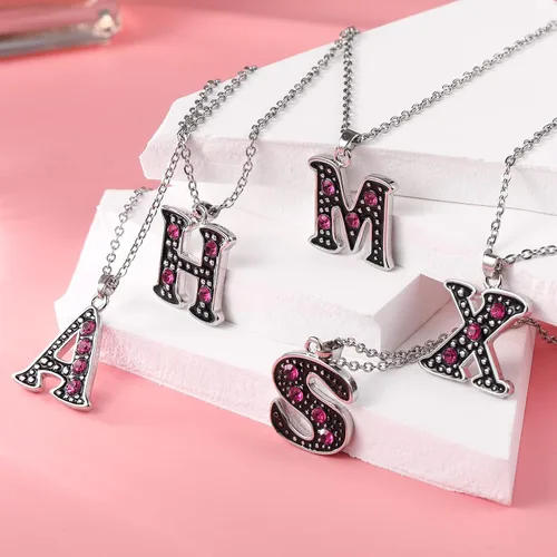 Miniatura 3 de Kjiasiw Collares con inicial para mujeres y niñas, collar con colgante de la A a la Z, chapado en plata, circonita cúbica, collar de joyería