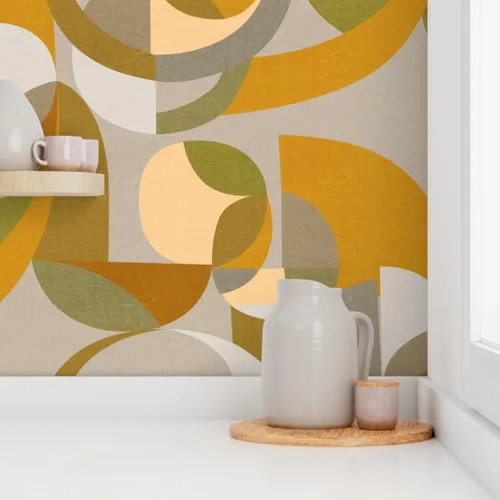 Miniatura 8 de Spoonflower Removable Wallpaper Swatch - Modern Circles Geometric Abstract Mod Minimalist Scandinavia Mid Custom Pre-Pasted Wallpaper