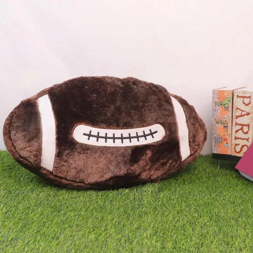 Miniatura 3 de haozaikeji Plush Soccer Ball Pillow Soft Sports Ball Throw Pillow Stuffed Basketball Pillows Football Pillows Decorative Couch Cushion for Bed Brown