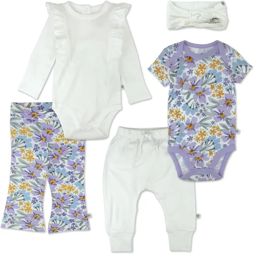 HonestBaby Paquete de regalo multipaquete, trajes mixtos 100% algodón orgánico para recién nacidos, bebés, niños, niñas, unisex