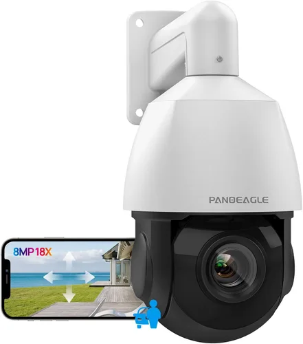 Miniatura 10 de PANOEAGLE Cámara IP PTZ PoE de 4K 8MP para exteriores con zoom óptico de inclinación panorámica 18X, detección humana/vehículo, conversación