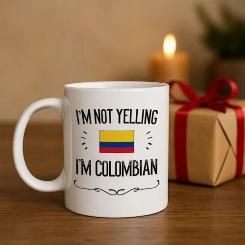 Miniatura 9 de Casitika Taza de café de 11 onzas con texto en inglés "I'm Not Yelling I'm Colombian" de Colombia. Idea de regalo para esposa, marido, amigo