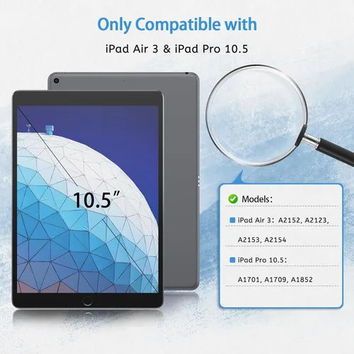 Miniatura 2 de MOBDIK Paquete de 2 protectores de pantalla Paperfeel compatibles con iPad Air 3 2019/iPad Pro 10.5 2017, película mate, antirreflejos, menos