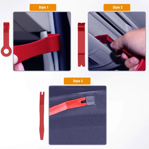 Miniatura 7 de GOOACC Kit de herramientas de extracción de moldura automática de 6 piezas, kit de herramientas antiarañazos para panel de tablero de audio de Negro