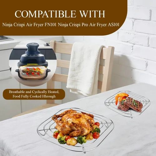 Miniatura 2 de Rejilla para verduras Ninja Crispi FN101 y Ninja Crispi Pro AS101 (4 cuartos de galón), acero inoxidable de grado alimenticio 304, sin