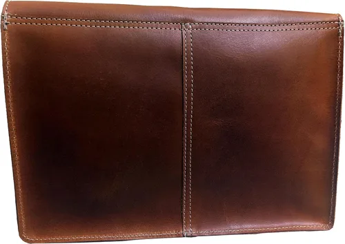 Miniatura 5 de CALYX Carpeta de cuero, organizador de carpetas de archivos de cuero de grano completo, soporte para documentos, cartera de cuero para hombres