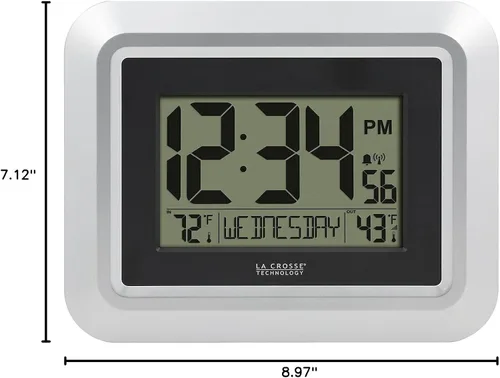 Miniatura 5 de La Crosse Technology 513-1918S-INT Reloj de pared digital atómico con temperatura exterior