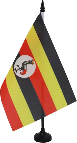 Miniatura 165 de AZ FLAG Sierra Leone Bandera de mesa 5'' x 8'' - Bandera de escritorio de Sierra Leona 21 x 14 cm - Bastón y base de plástico negro