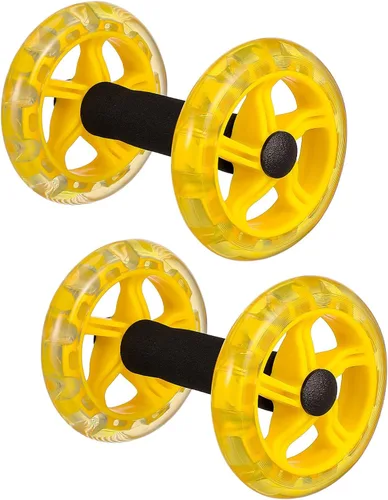 Dual-wheel Ab Roller for Core Strengthening with Non-slip Handles Lightweight Fitness Roller for Men and Women Portable Exercise Equipment to Burn