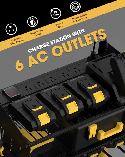 Miniatura 2 de Organizador de herramientas eléctricas con estación de carga de 3 capas de montaje en pared, organizador de herramientas eléctricas con estación