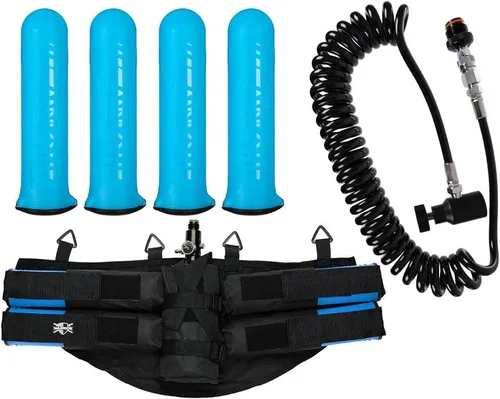 Action Village Paintball Deluxe Remote, arnés 4+1 y paquete de iniciación HK Army HSTL Pods - Varios colores