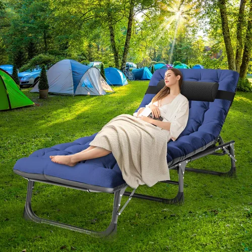 Miniatura 2 de NAIZEA Sillas plegables portátiles, cuna reclinable, perfectas para piscina, playa, patio, camping